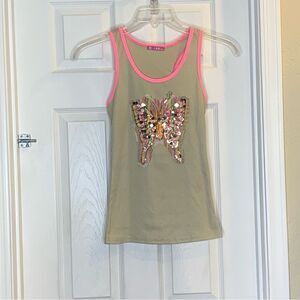 Butterfly Sequin Sparkle Tank Top Size S/M
